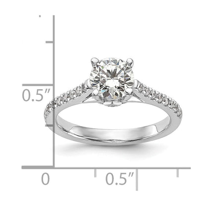 14K Weißgold-Verlobungsring mit simulierten Diamanten
