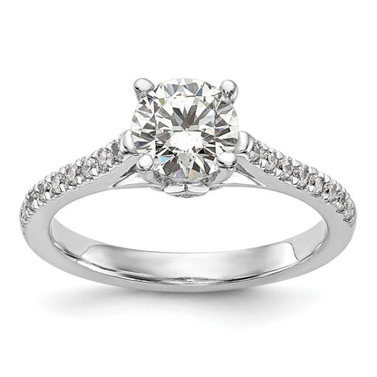 14K Weißgold-Verlobungsring mit simulierten Diamanten
