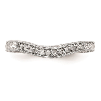 14K Weißgold Ehering mit natürlichen Diamanten