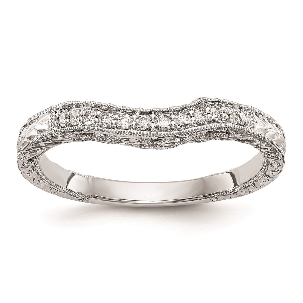 14K Weißgold Ehering mit natürlichen Diamanten