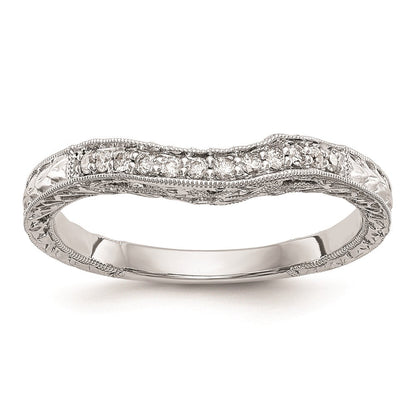 14K Weißgold Ehering mit natürlichen Diamanten