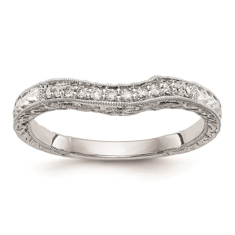 14K Weißgold Ehering mit natürlichen Diamanten, 0,12 ct Gesamtgewicht