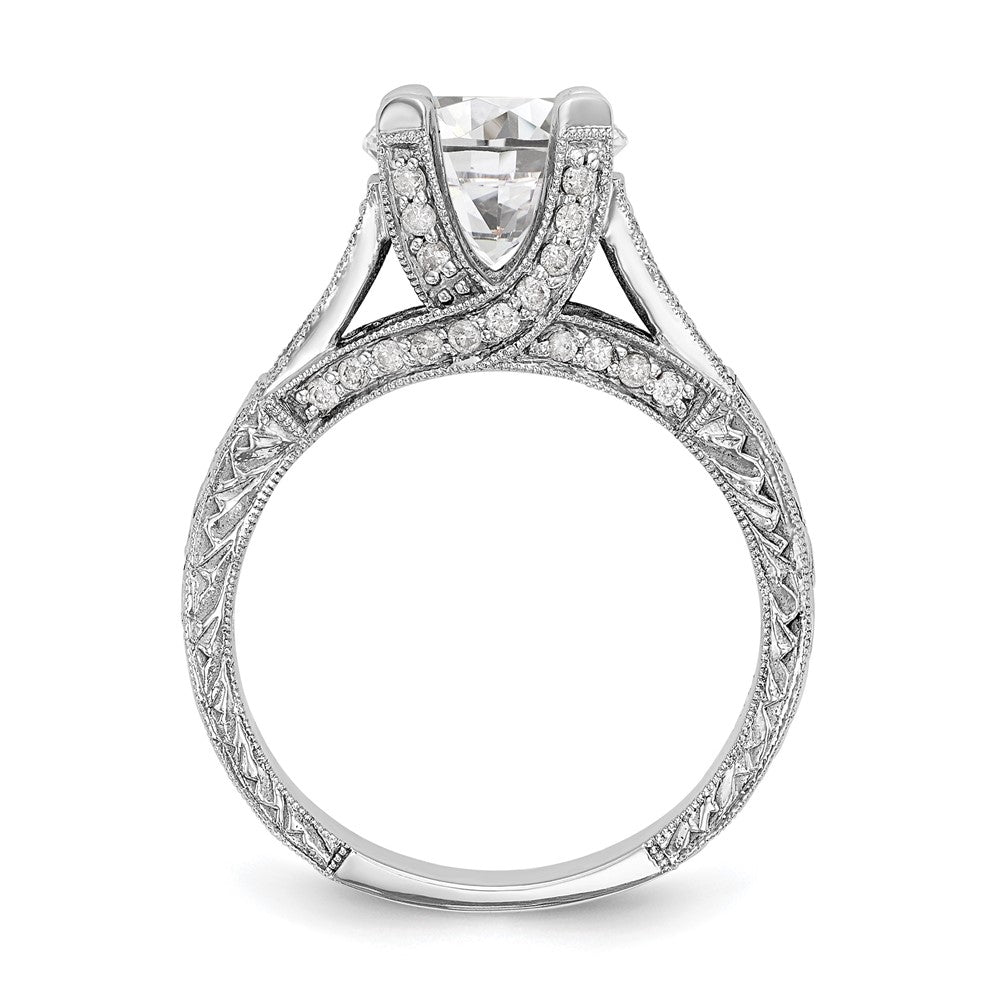 14K Weißgold Verlobungsring mit simulierten Diamanten