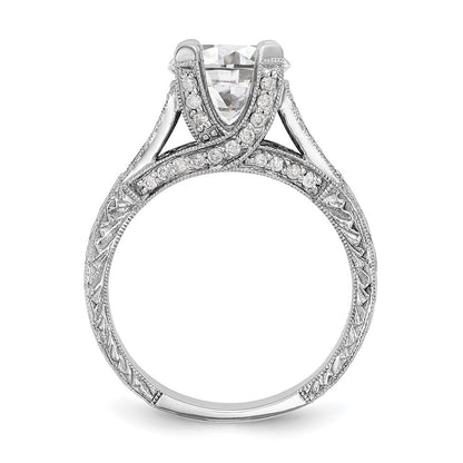14K Weißgold Verlobungsring mit simulierten Diamanten