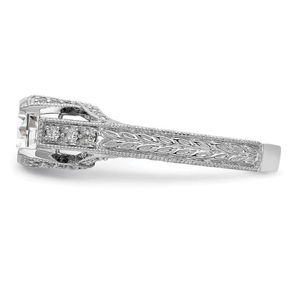 14K Weißgold Verlobungsring mit simulierten Diamanten
