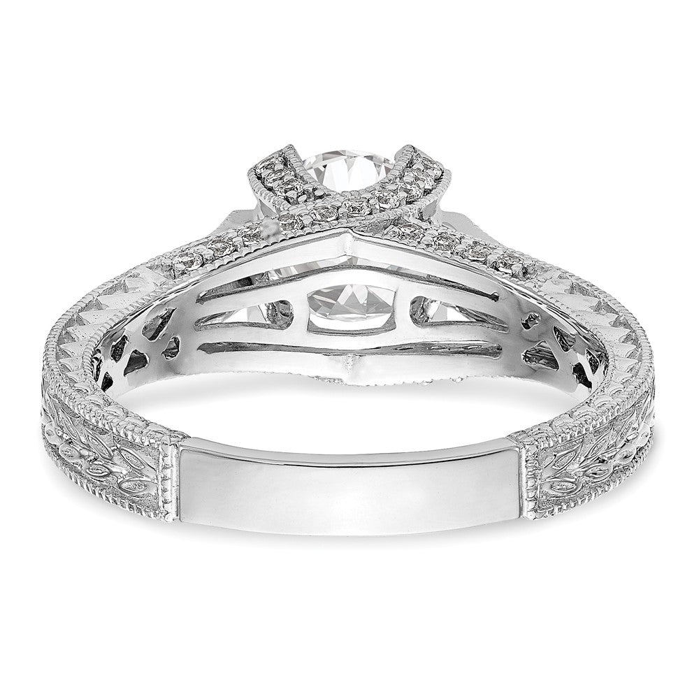 14K Weißgold Verlobungsring mit simulierten Diamanten