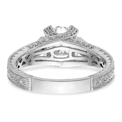 14K Weißgold Verlobungsring mit simulierten Diamanten