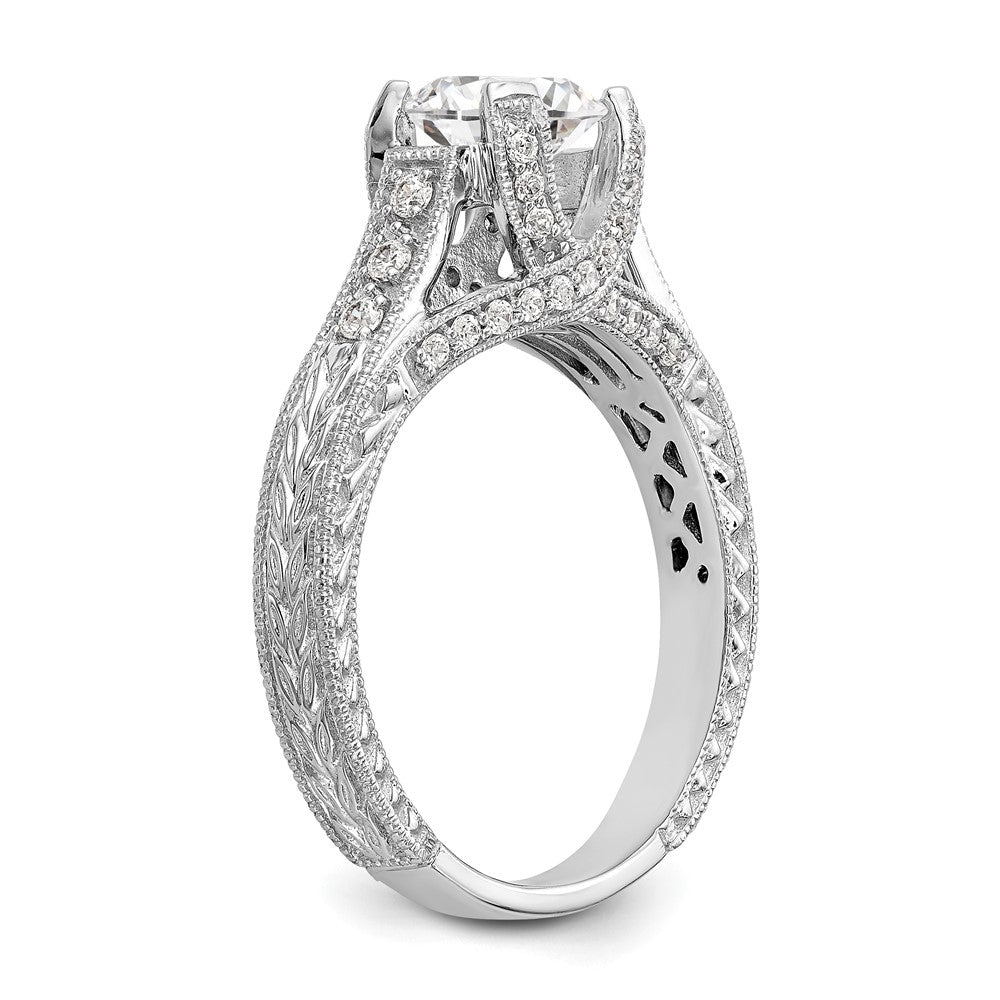 14K Weißgold Verlobungsring mit simulierten Diamanten
