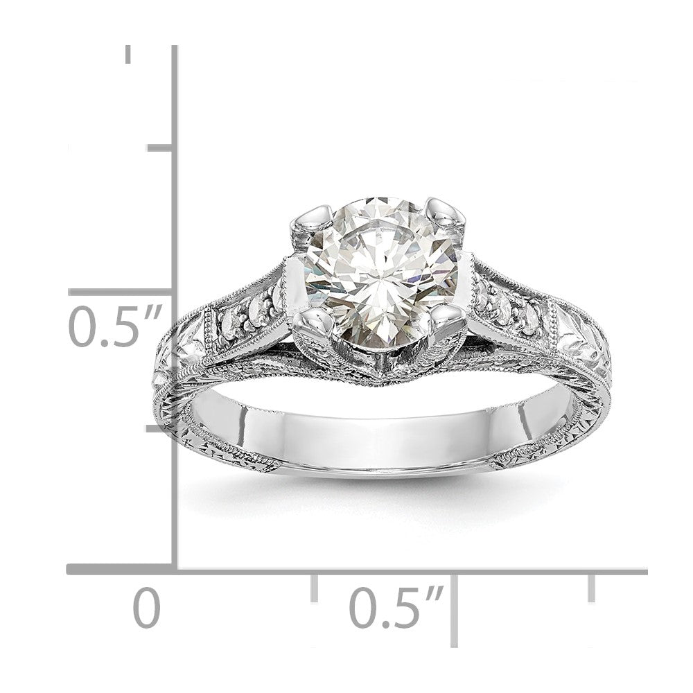 14K Weißgold Verlobungsring mit simulierten Diamanten