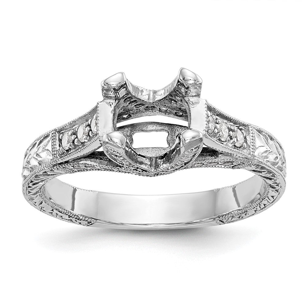 14K Weißgold Verlobungsring mit simulierten Diamanten