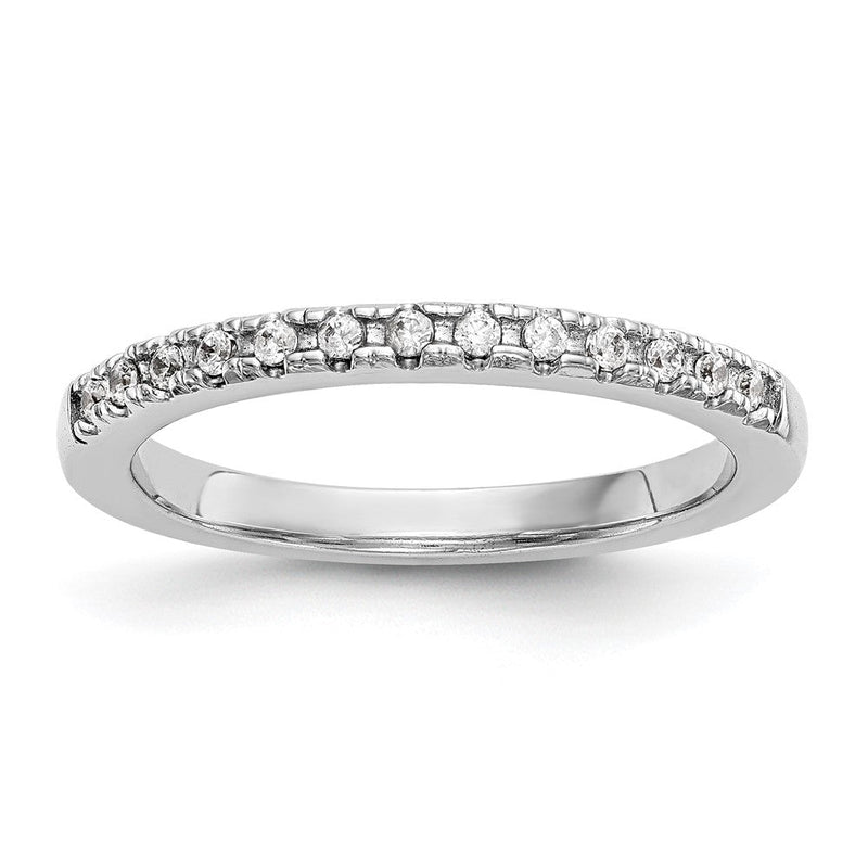 14K Weißgold Ehering mit natürlichen Diamanten, 0,18 ct