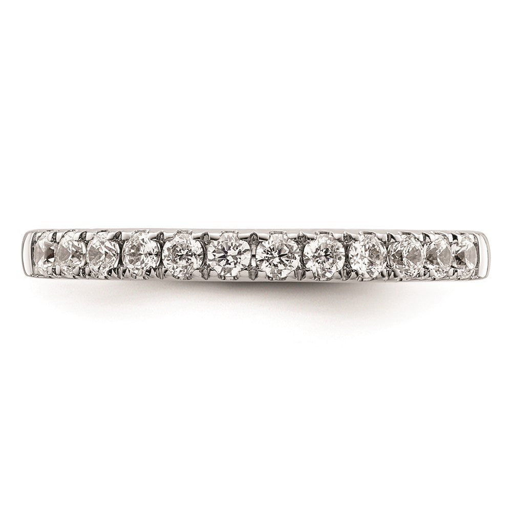14K Weißgold Damen-Ehering mit natürlichen Diamanten
