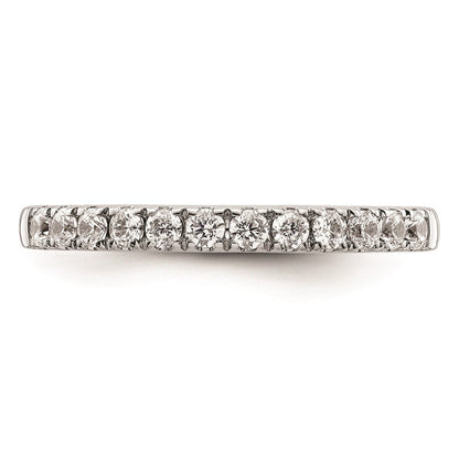 14K Weißgold Damen-Ehering mit natürlichen Diamanten
