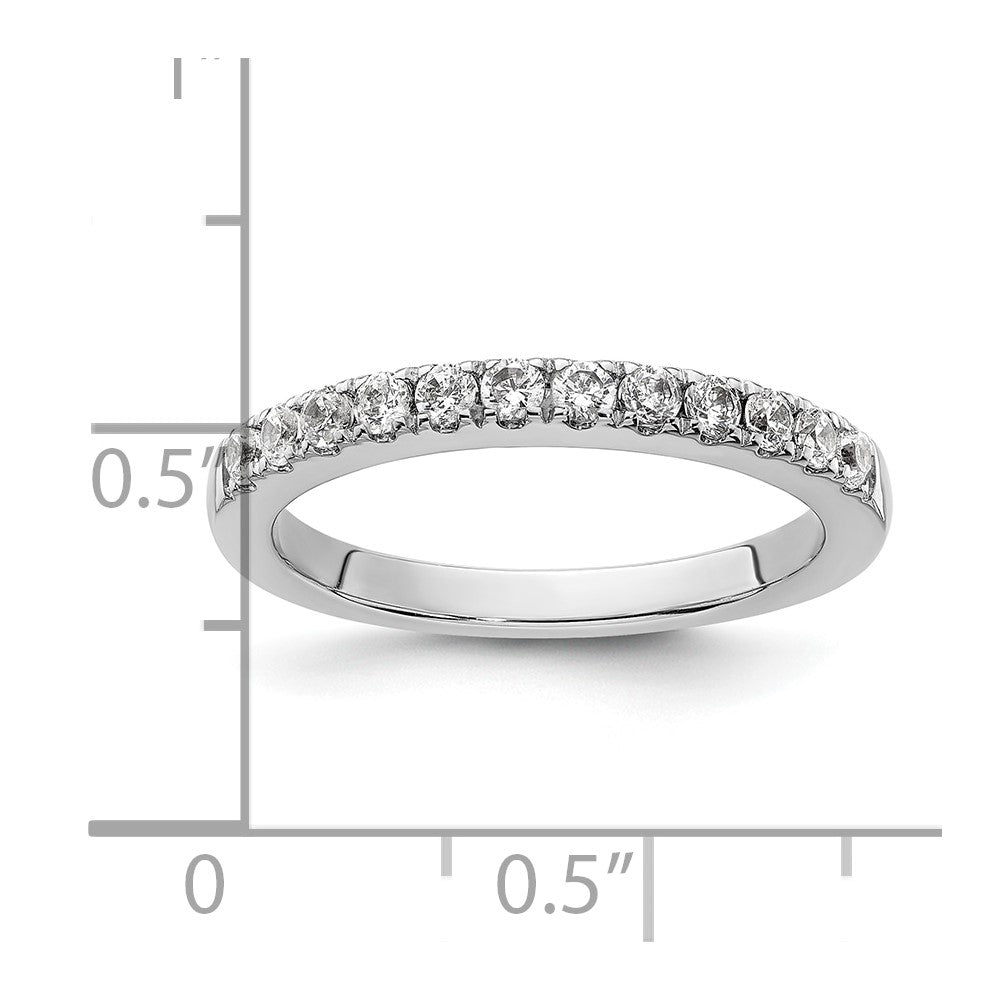 14K Weißgold Damen-Ehering mit natürlichen Diamanten