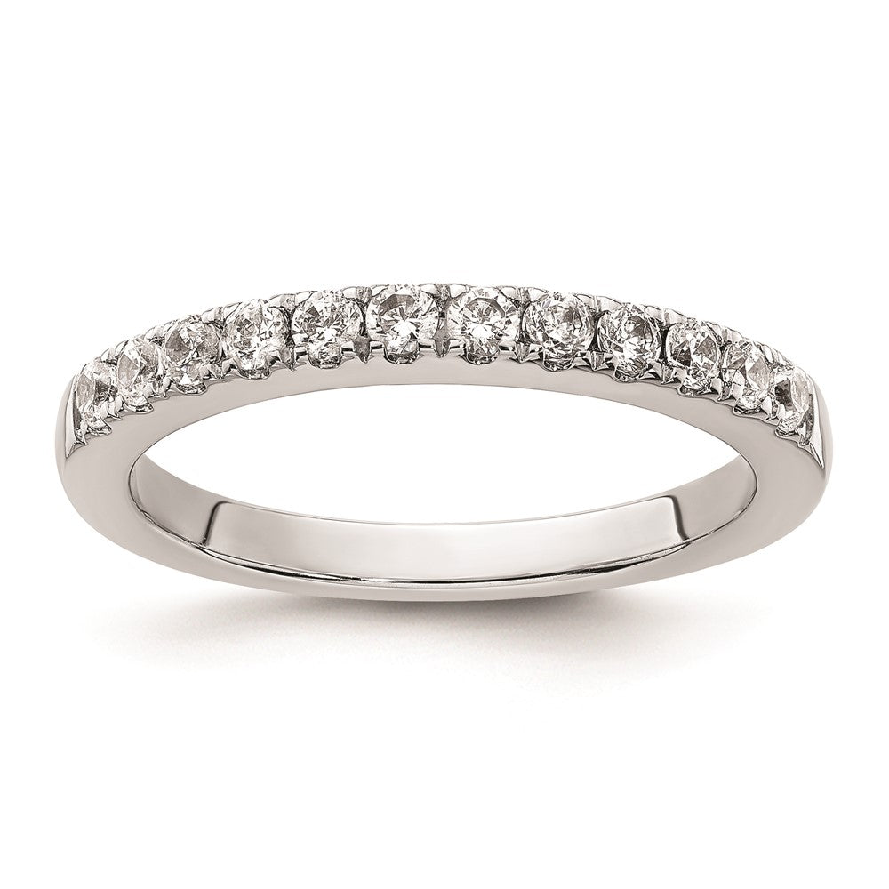 14K Weißgold Damen-Ehering mit natürlichen Diamanten