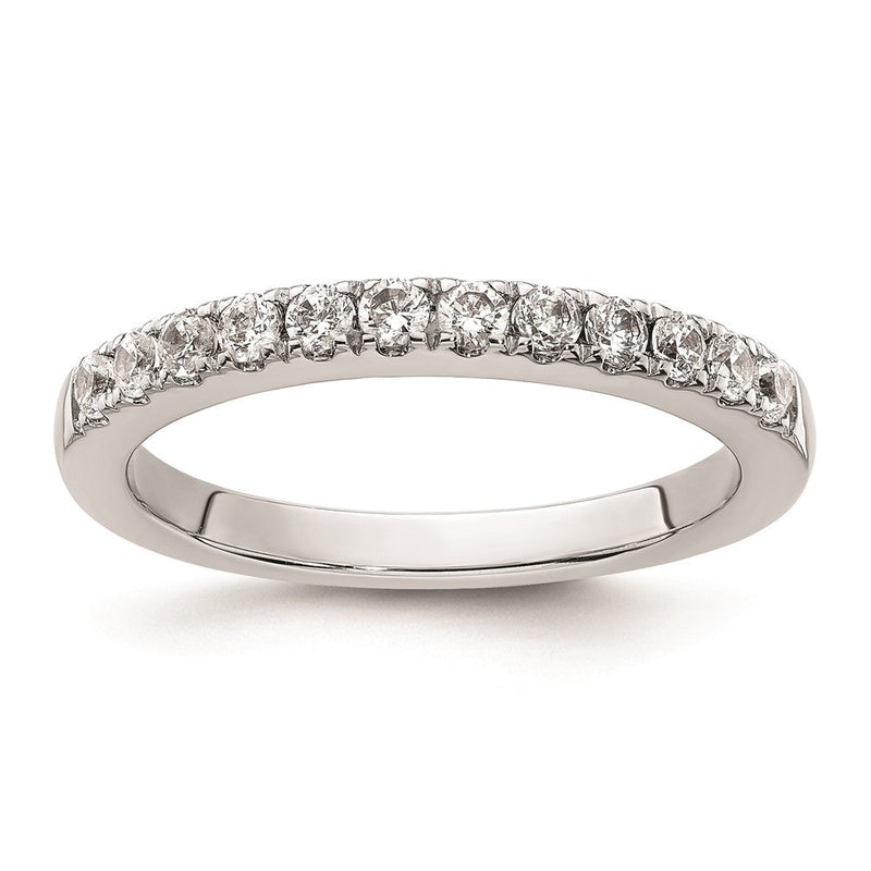 14K Weißgold Damen-Ehering mit natürlichen Diamanten