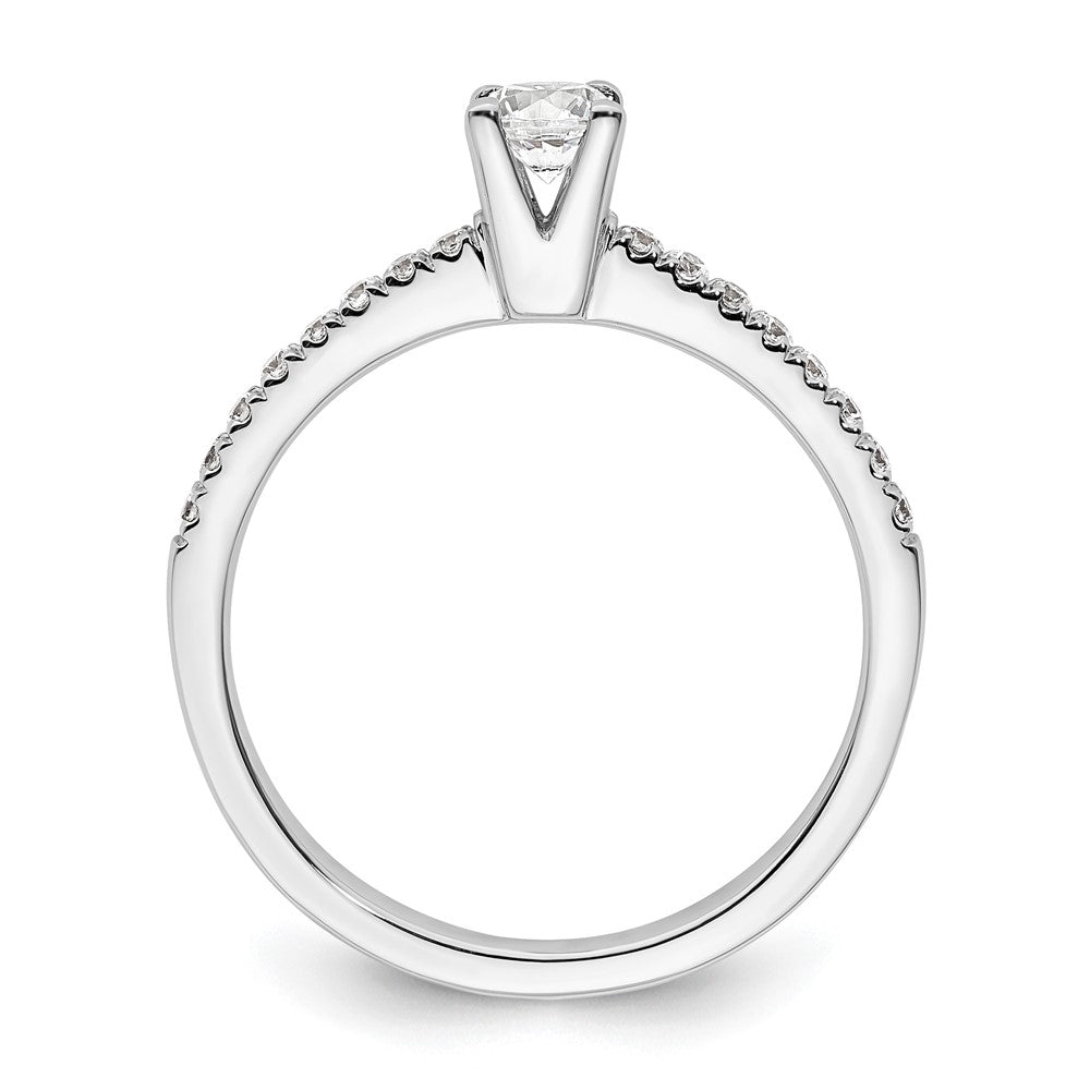 14K Weißgold Verlobungsring mit simulierten Diamanten