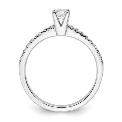 14K Weißgold Verlobungsring mit simulierten Diamanten