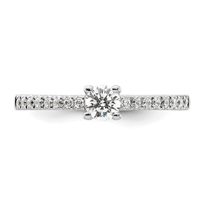 14K Weißgold Verlobungsring mit simulierten Diamanten