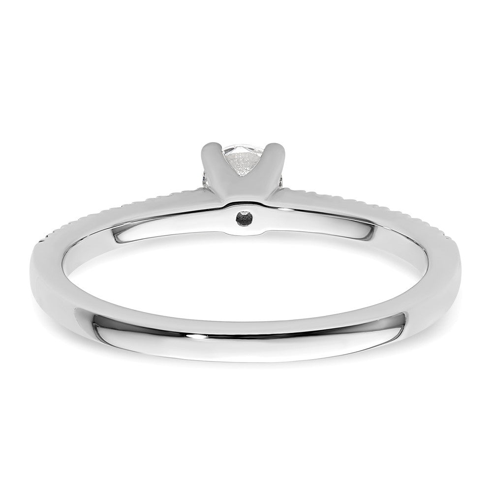 14K Weißgold Verlobungsring mit simulierten Diamanten