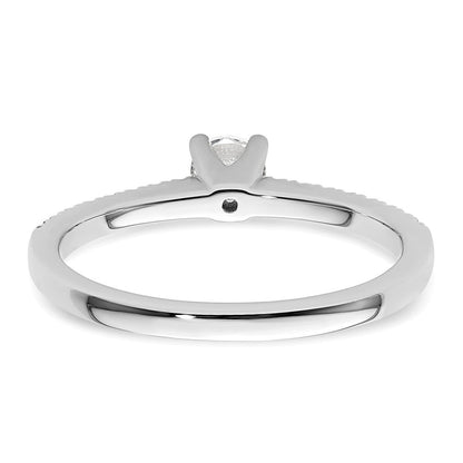 14K Weißgold Verlobungsring mit simulierten Diamanten