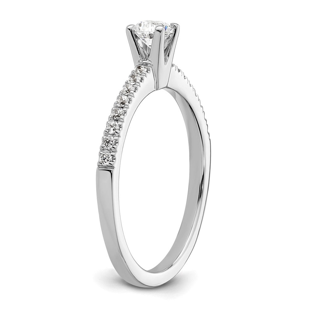 14K Weißgold Verlobungsring mit simulierten Diamanten
