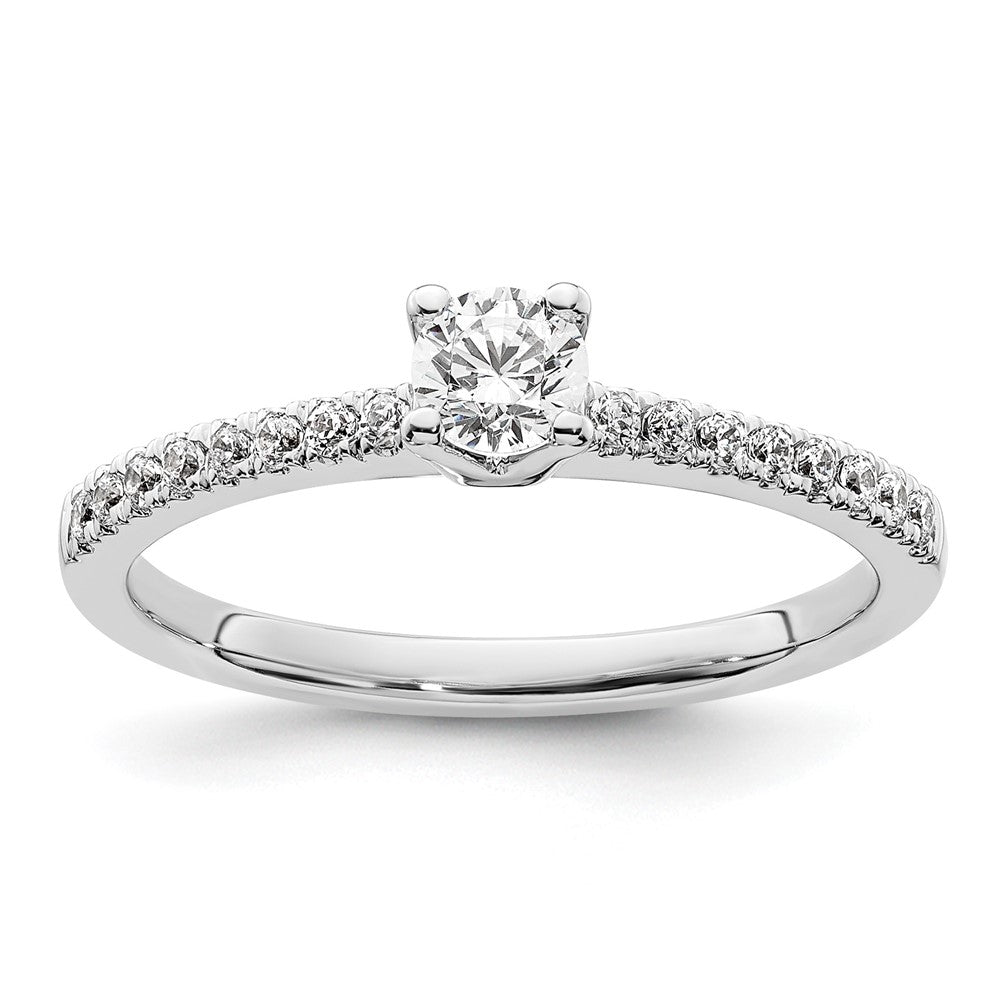 14K Weißgold Verlobungsring mit simulierten Diamanten