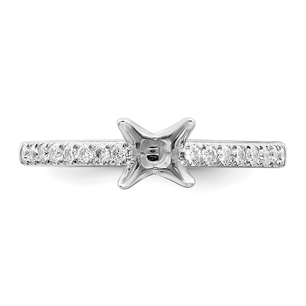 14K Weißgold Verlobungsring mit simuliertem Diamanten