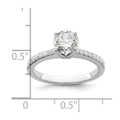 14K Weißgold Verlobungsring mit simuliertem Diamanten