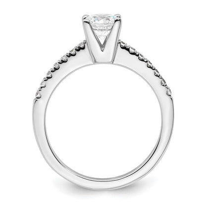 14K Weißgold Verlobungsring mit simuliertem Diamanten