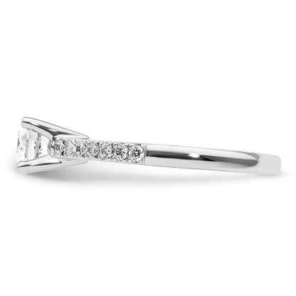 14K Weißgold Verlobungsring mit simuliertem Diamanten