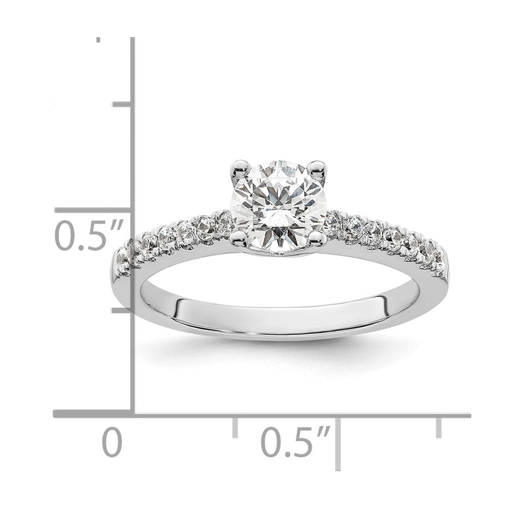14K Weißgold Verlobungsring mit simuliertem Diamanten
