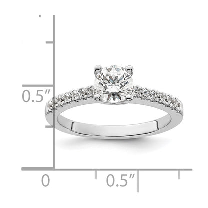 14K Weißgold Verlobungsring mit simuliertem Diamanten