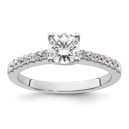 14K Weißgold Verlobungsring mit simuliertem Diamanten