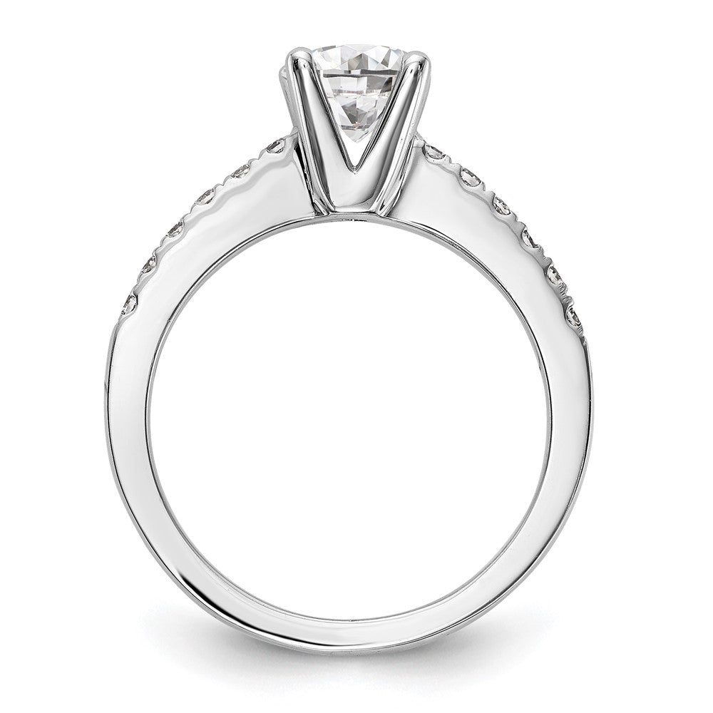 14K Weißgold Verlobungsring mit simulierten Diamanten