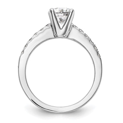 14K Weißgold Verlobungsring mit simulierten Diamanten