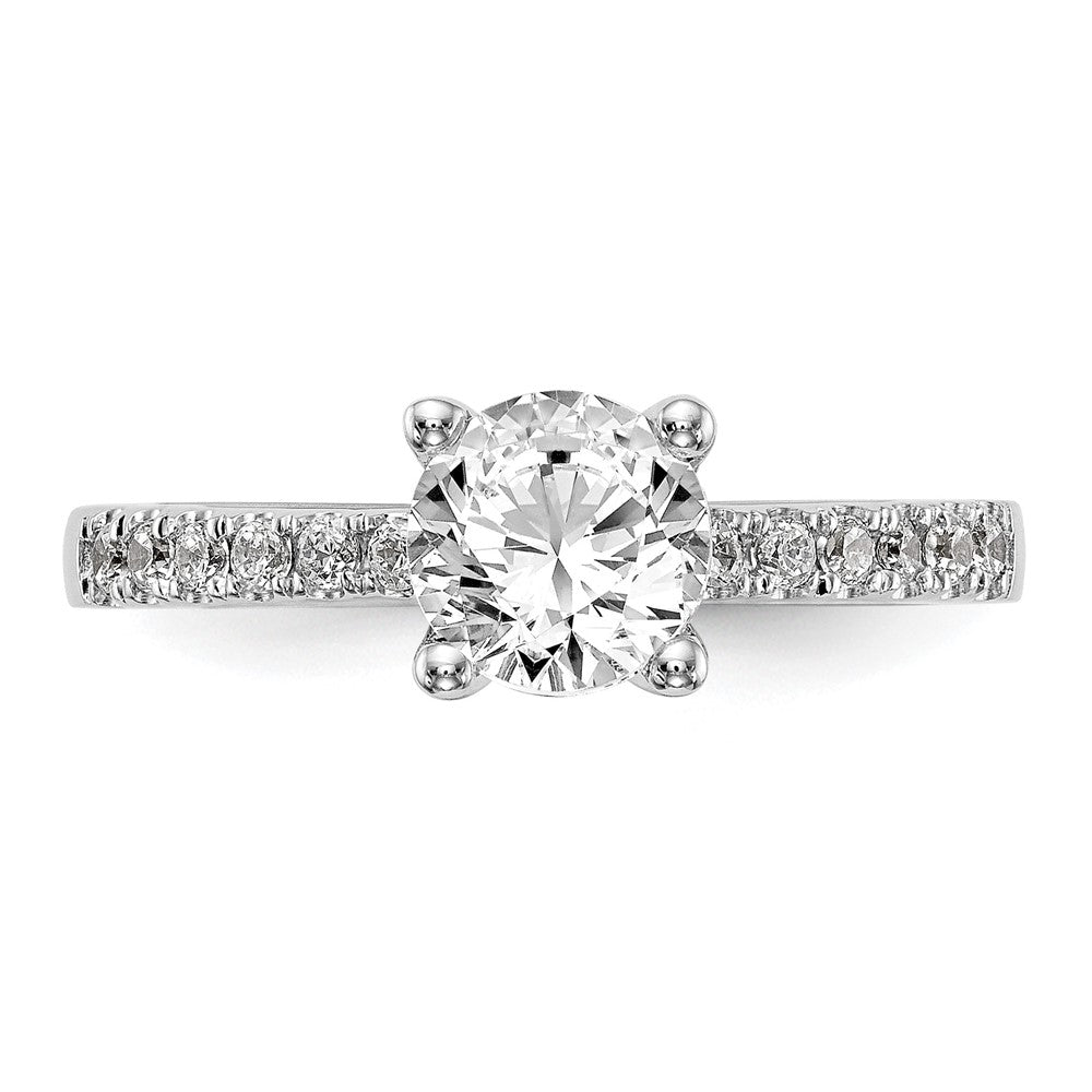 14K Weißgold Verlobungsring mit simulierten Diamanten