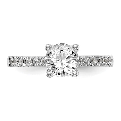 14K Weißgold Verlobungsring mit simulierten Diamanten