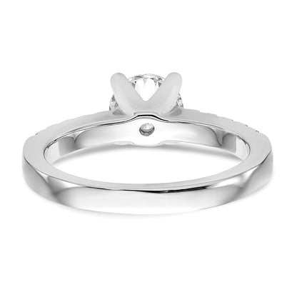 14K Weißgold Verlobungsring mit simulierten Diamanten