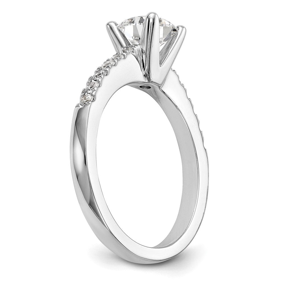 14K Weißgold Verlobungsring mit simulierten Diamanten