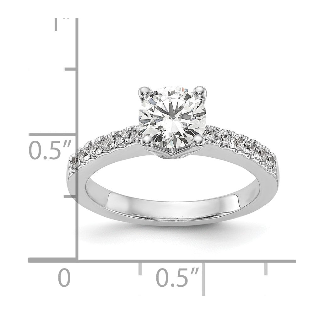 14K Weißgold Verlobungsring mit simulierten Diamanten