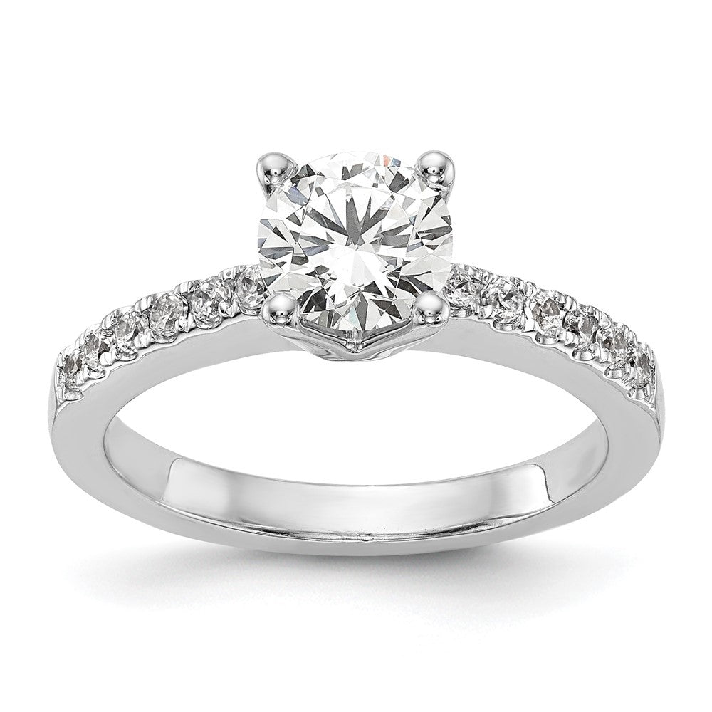 14K Weißgold Verlobungsring mit simulierten Diamanten