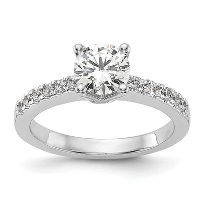 14K Weißgold Verlobungsring mit simulierten Diamanten