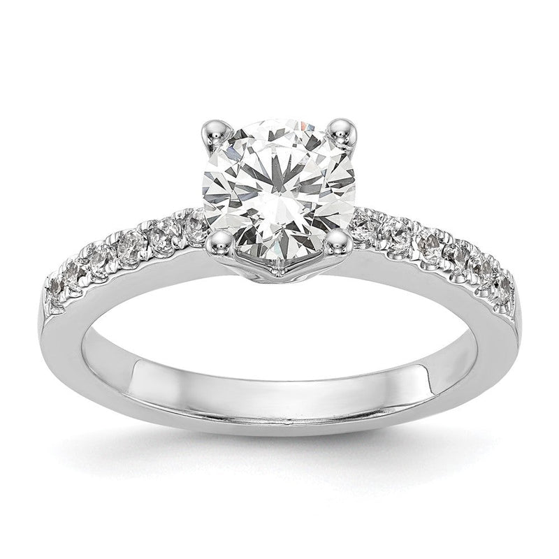 14K Weißgold Verlobungsring mit simulierten Diamanten