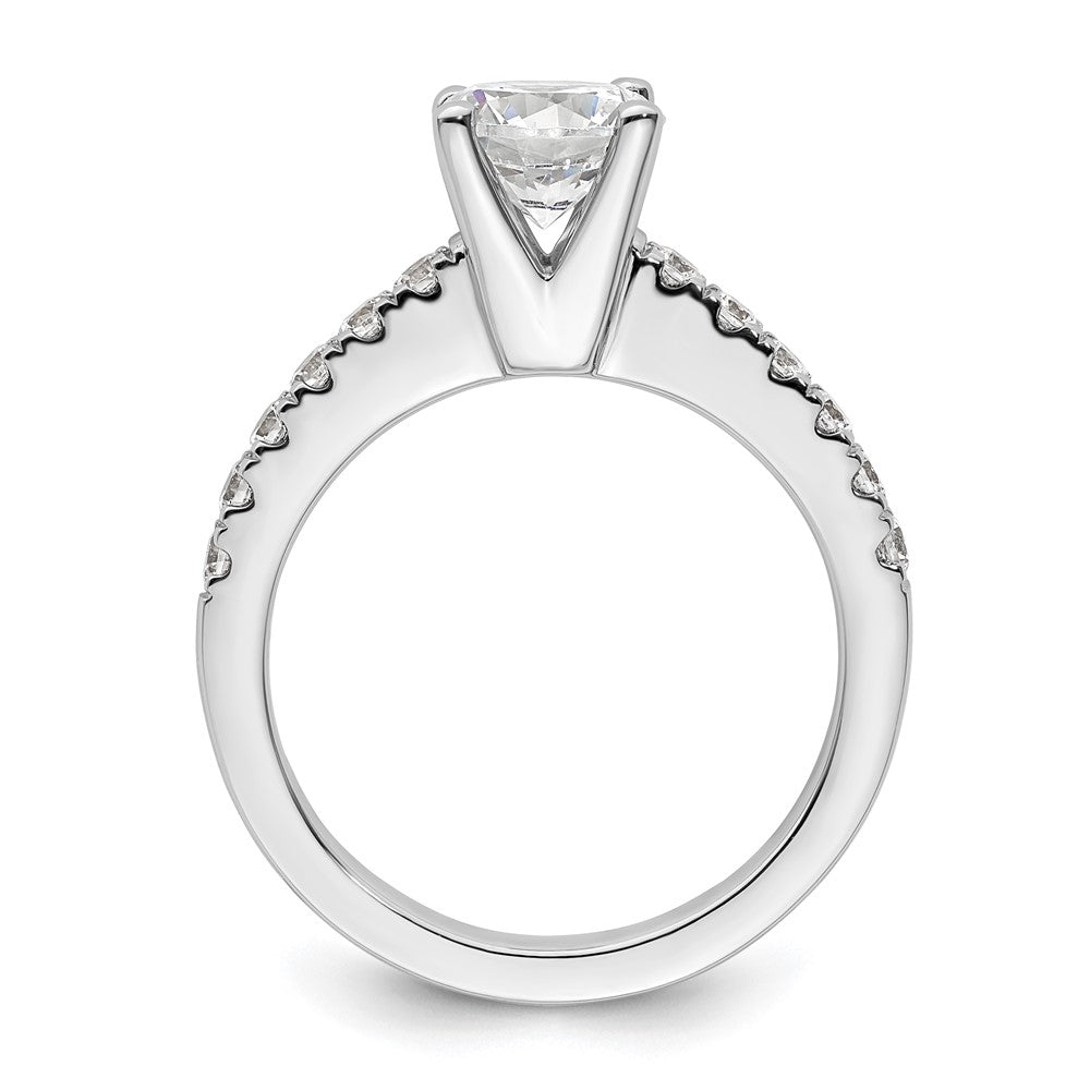 14K Weißgold Verlobungsring mit simulierten Diamanten