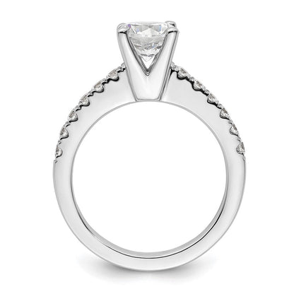 14K Weißgold Verlobungsring mit simulierten Diamanten