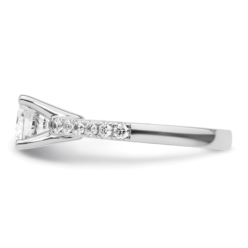 14K Weißgold Verlobungsring mit simulierten Diamanten