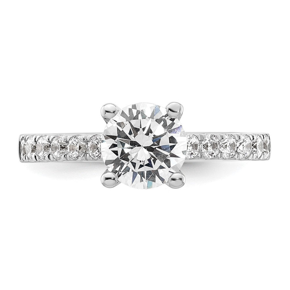 14K Weißgold Verlobungsring mit simulierten Diamanten