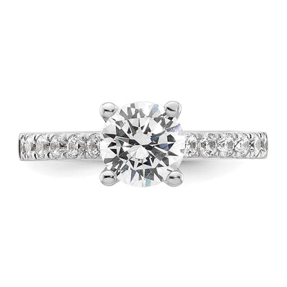 14K Weißgold Verlobungsring mit simulierten Diamanten