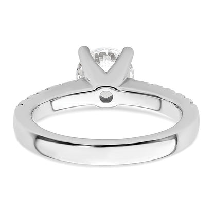 14K Weißgold Verlobungsring mit simulierten Diamanten
